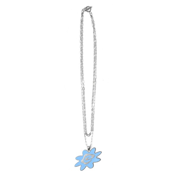 NECKLACE BLOSSOM LOGO SILVER | EMERALE